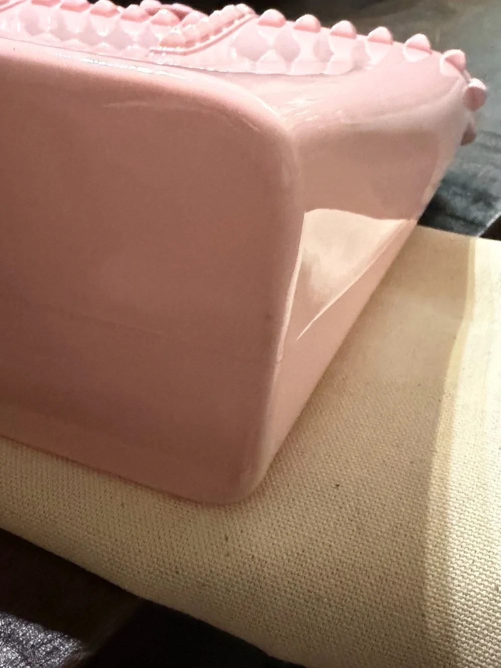 NWOT Carmen Sol Baby Pink Studded Jelly Tote Made in Italy Dust Bag